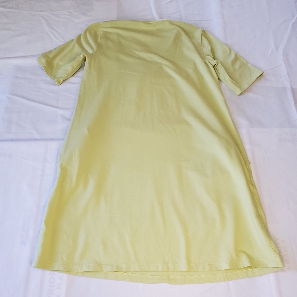 Eileen Fisher light green V neck shirt dress xxs